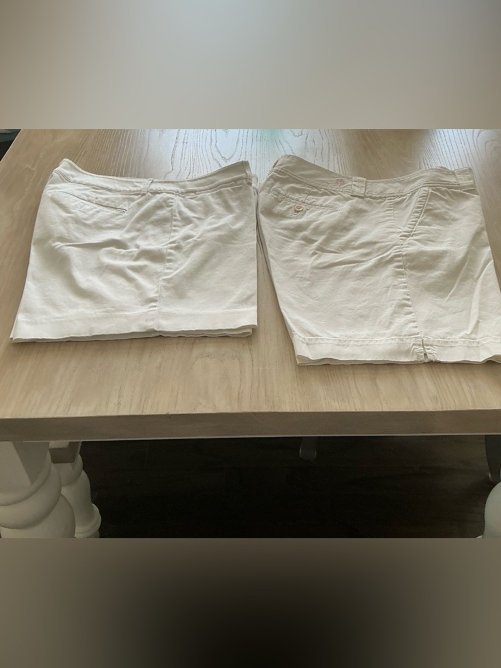 2pairs white cotton shorts-Lily Pulitzer and Chaps  Size 10